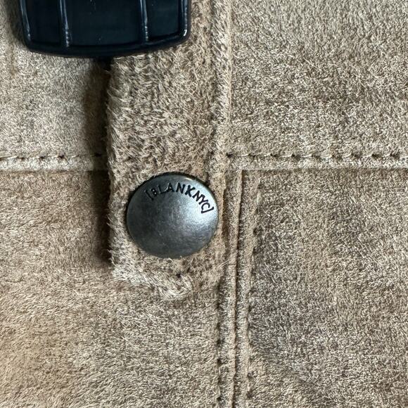 BLANKNYC Caffe Latte Suede 100% Leather Moto Mini Skirt Size 26 - Picture 7 of 10